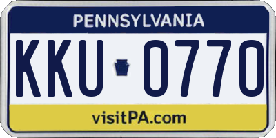 PA license plate KKU0770