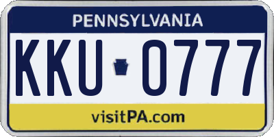 PA license plate KKU0777