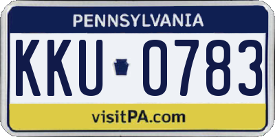 PA license plate KKU0783