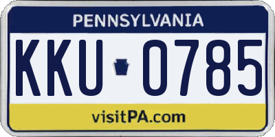 PA license plate KKU0785
