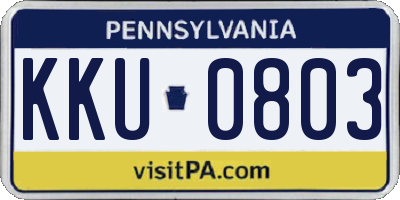 PA license plate KKU0803