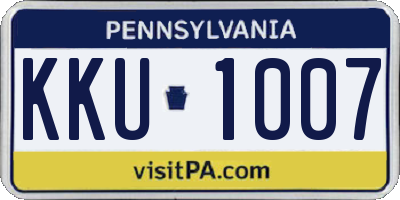 PA license plate KKU1007