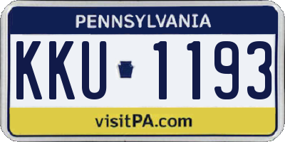 PA license plate KKU1193