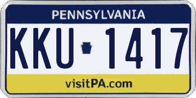 PA license plate KKU1417