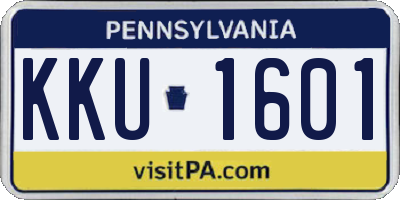 PA license plate KKU1601