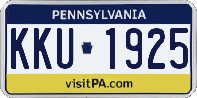PA license plate KKU1925