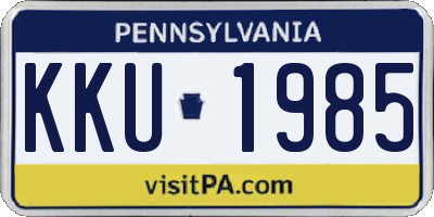 PA license plate KKU1985