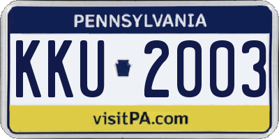 PA license plate KKU2003