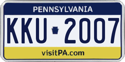 PA license plate KKU2007