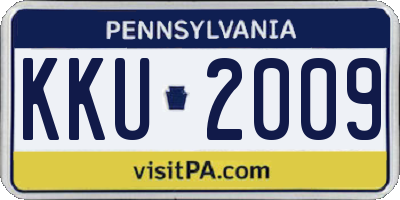 PA license plate KKU2009