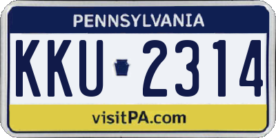 PA license plate KKU2314