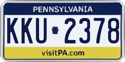 PA license plate KKU2378