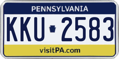 PA license plate KKU2583