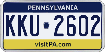 PA license plate KKU2602