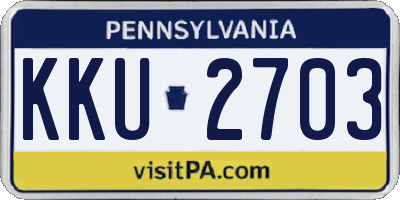 PA license plate KKU2703