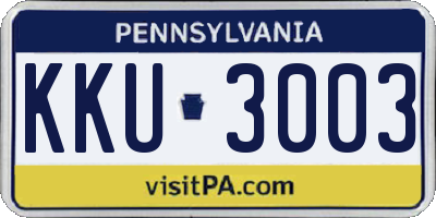 PA license plate KKU3003