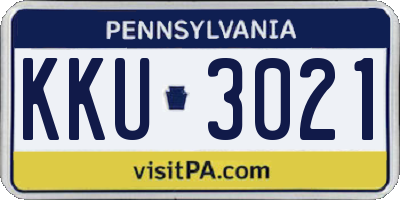 PA license plate KKU3021