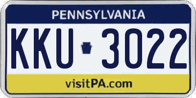PA license plate KKU3022