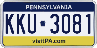 PA license plate KKU3081