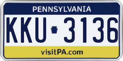 PA license plate KKU3136
