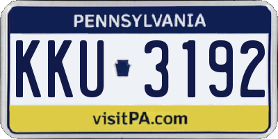 PA license plate KKU3192