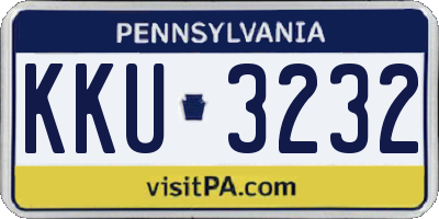 PA license plate KKU3232
