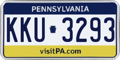 PA license plate KKU3293