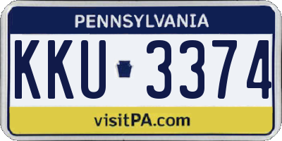 PA license plate KKU3374