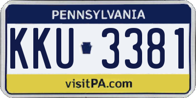PA license plate KKU3381