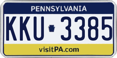 PA license plate KKU3385