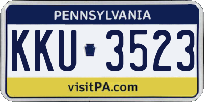 PA license plate KKU3523