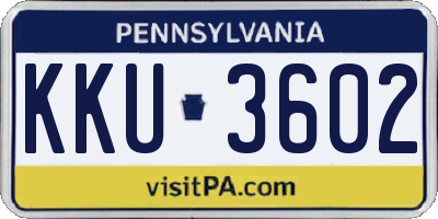 PA license plate KKU3602