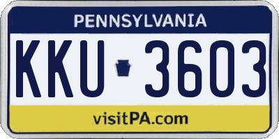 PA license plate KKU3603