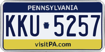 PA license plate KKU5257