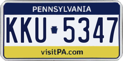 PA license plate KKU5347