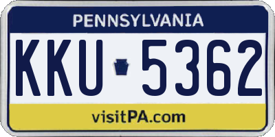 PA license plate KKU5362