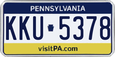 PA license plate KKU5378