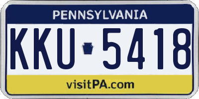 PA license plate KKU5418