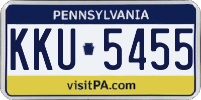 PA license plate KKU5455