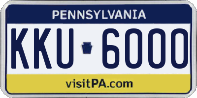 PA license plate KKU6000
