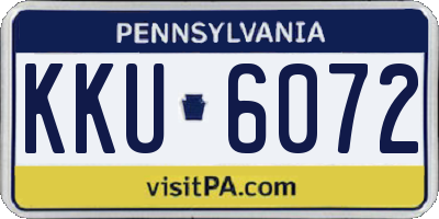 PA license plate KKU6072