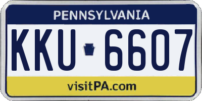 PA license plate KKU6607