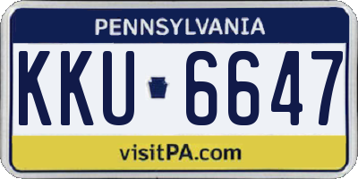 PA license plate KKU6647