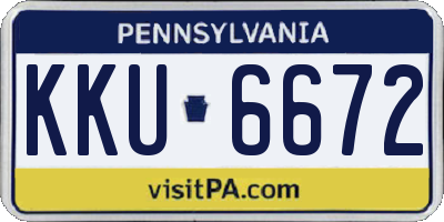 PA license plate KKU6672