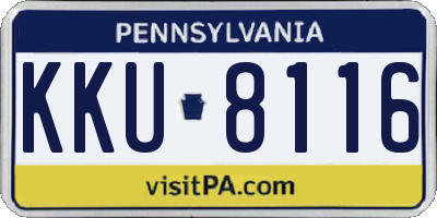 PA license plate KKU8116