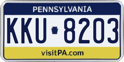PA license plate KKU8203