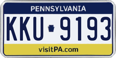 PA license plate KKU9193