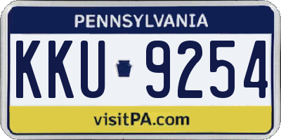 PA license plate KKU9254