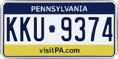 PA license plate KKU9374