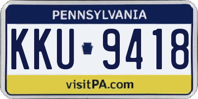PA license plate KKU9418